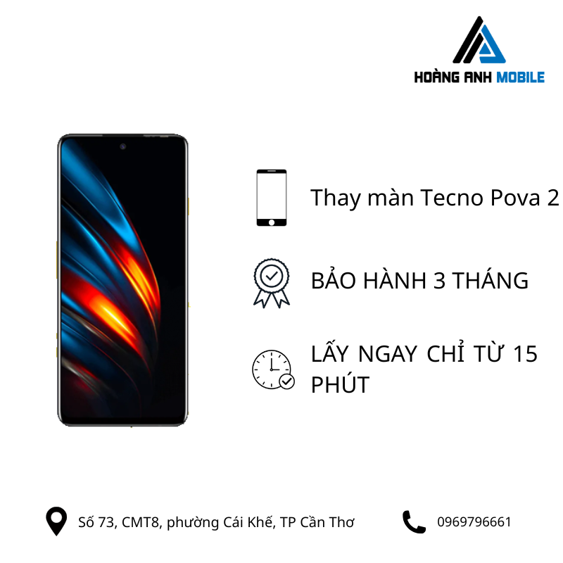 Thay màn hình Tecno Pova 2