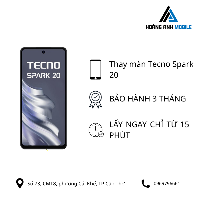 Thay màn hình Tecno Spark 20