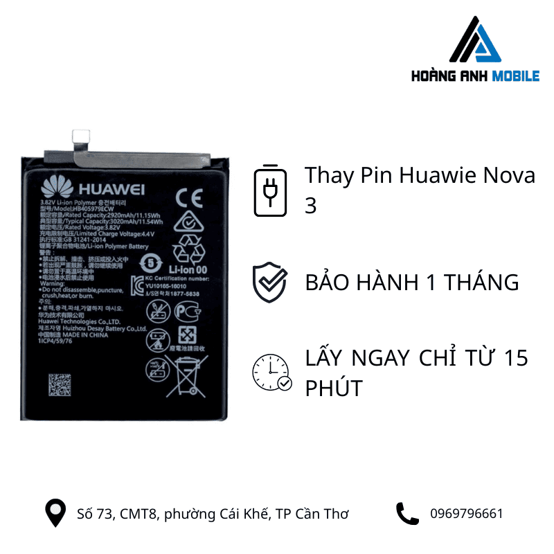 Thay Pin Huawie Nova 3