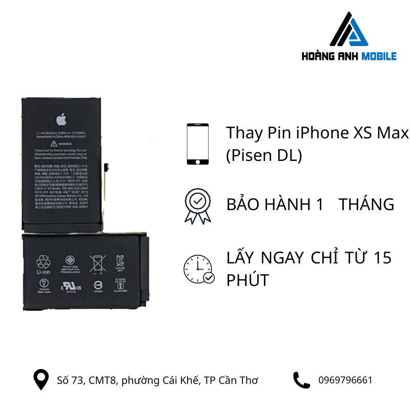 Thay Pin iPhone Xs Max (Pisen DL)