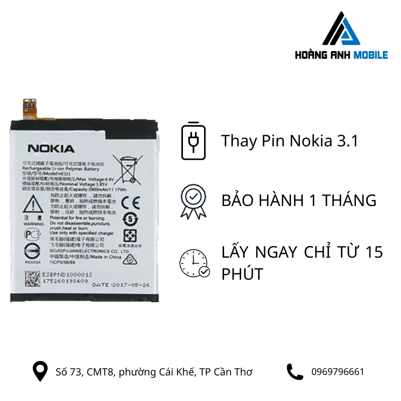 Thay Pin Nokia 3.1