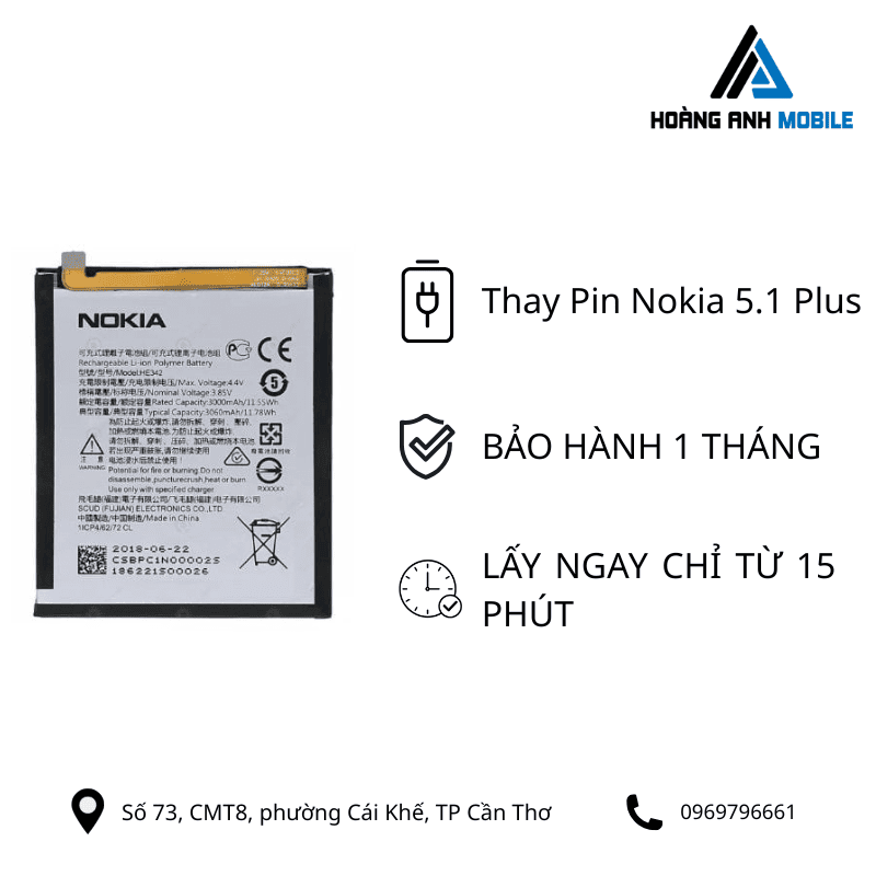 Thay pin Nokia 5.1 Plus