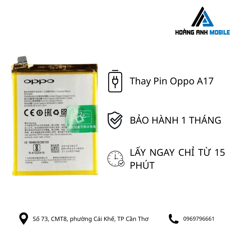 Thay Pin Oppo A17