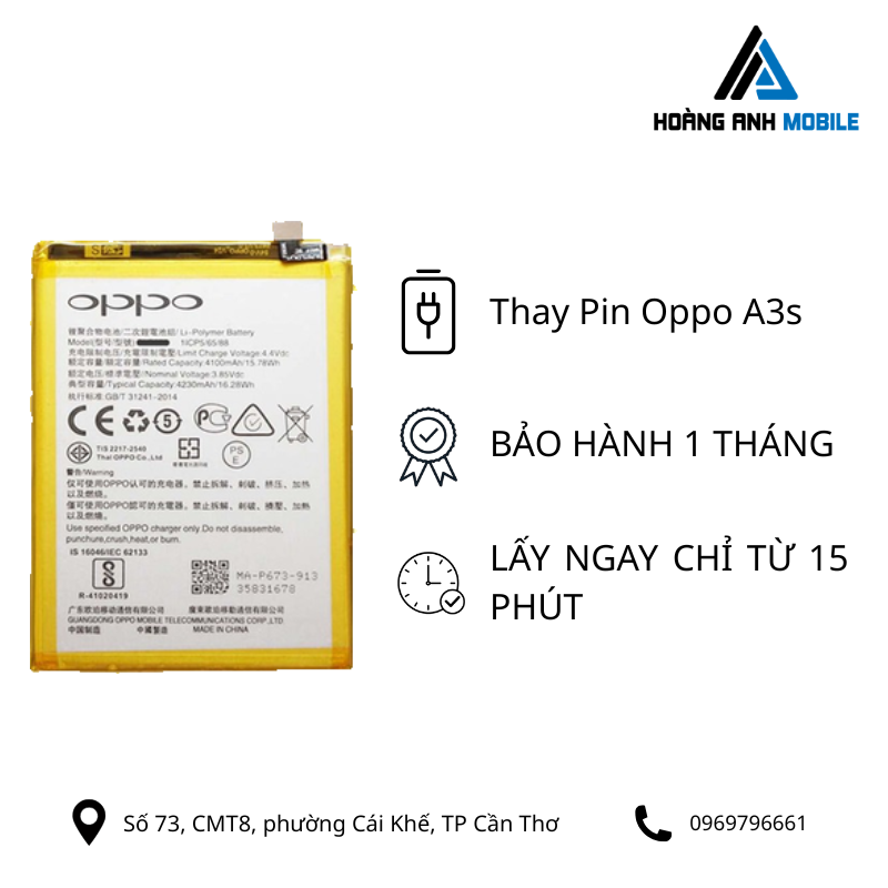 Thay Pin Oppo A3s