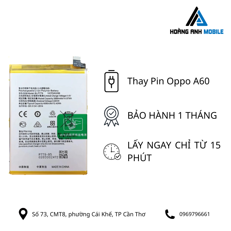 Thay pin Oppo A60