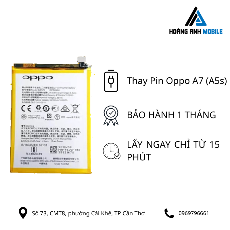 Thay pin Oppo A7 (A5s)