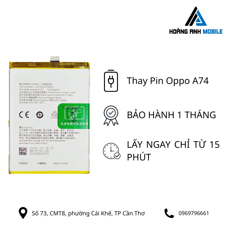 Thay pin Oppo A74