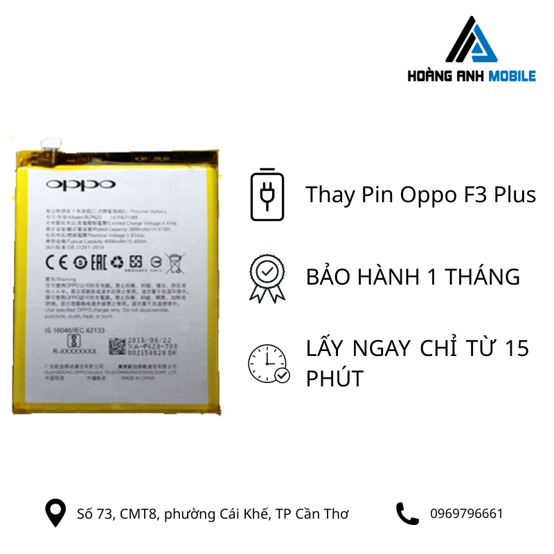 Thay Pin Oppo F3 PLus