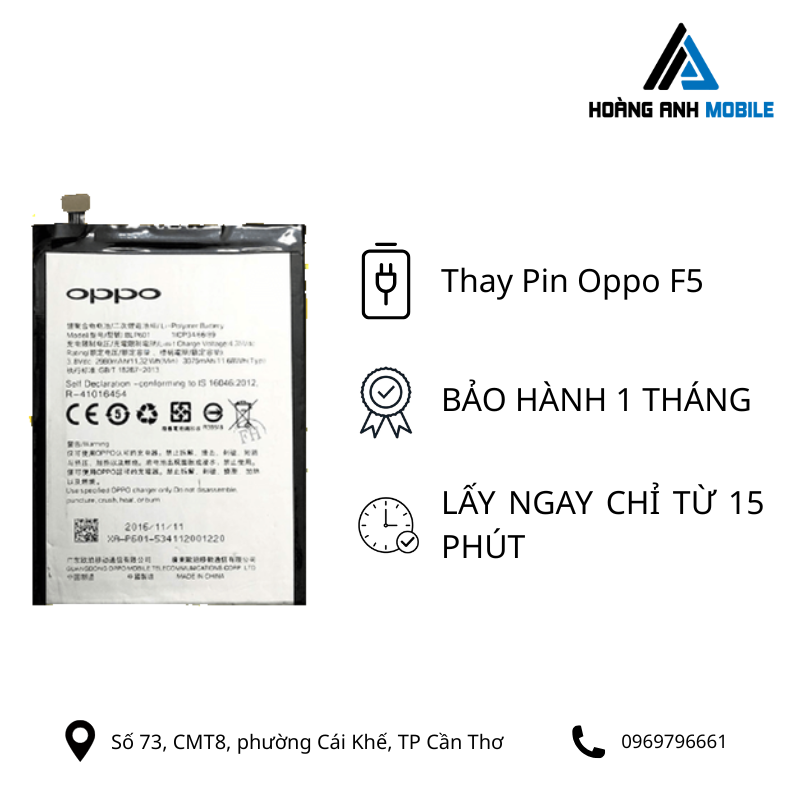 Thay Pin Oppo F5