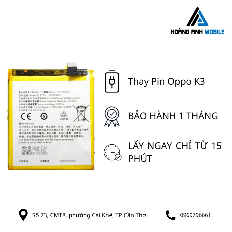 Thay Pin Oppo K3