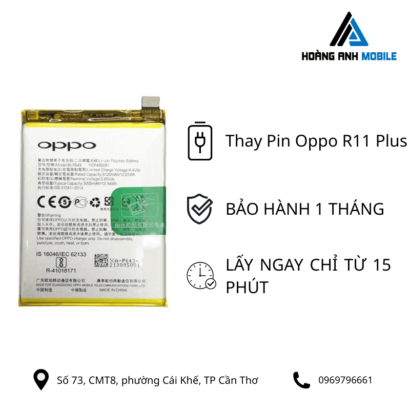 Thay Pin Oppo R11 Plus