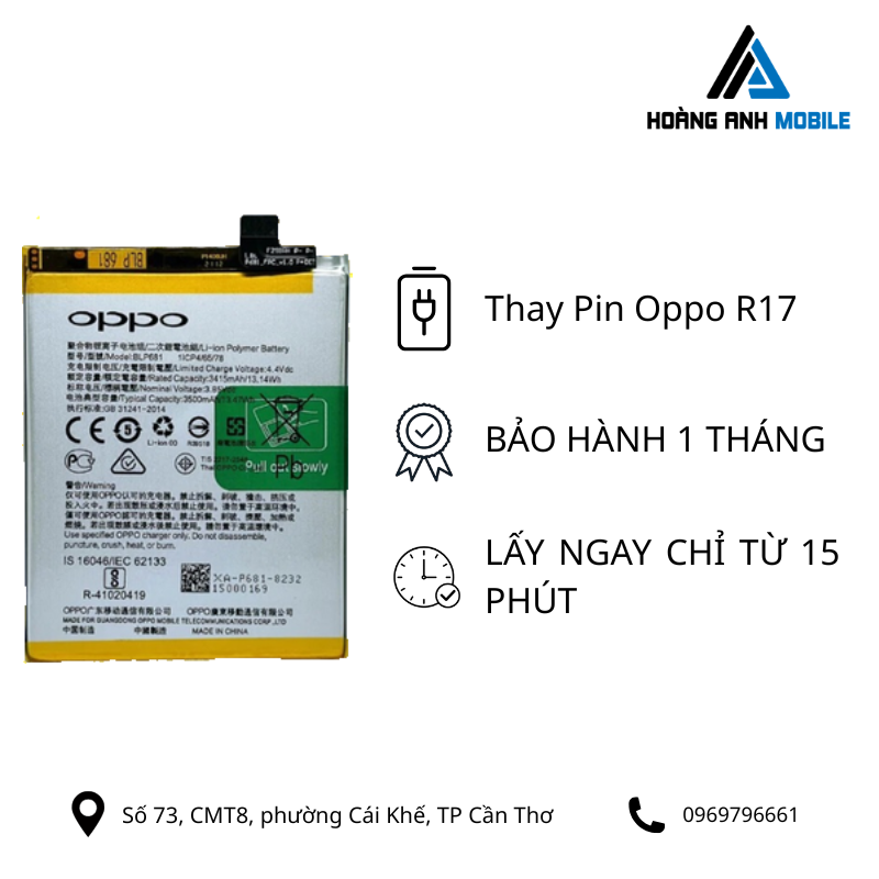 Thay pin Oppo R17