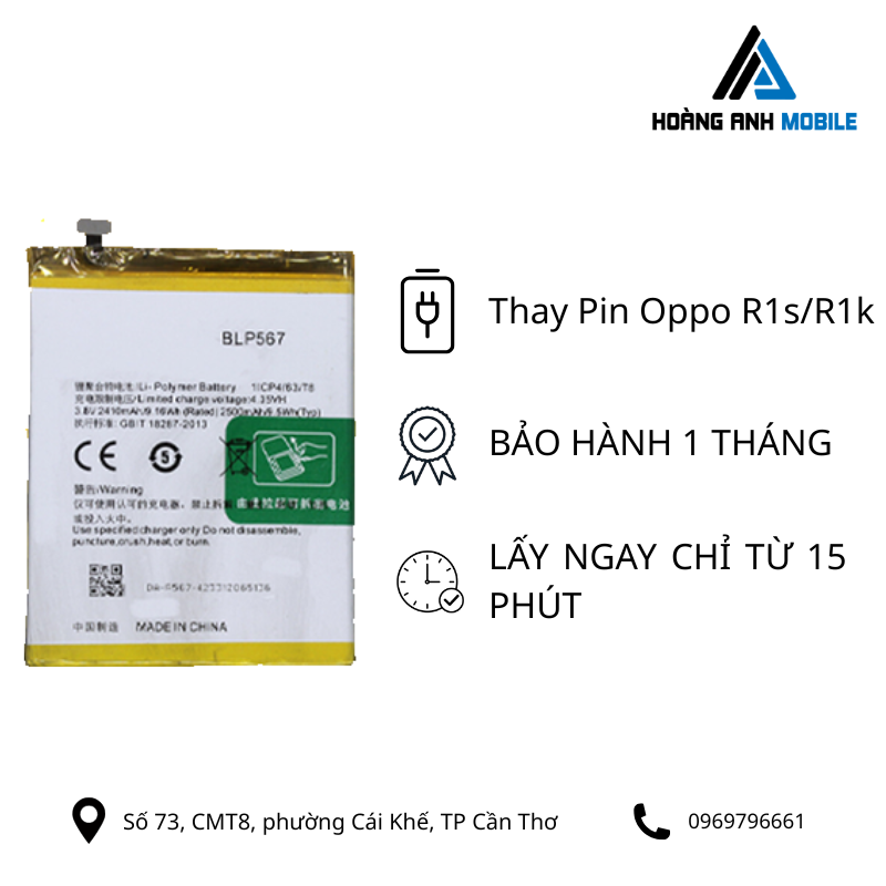 Thay pin Oppo R1s/R1k