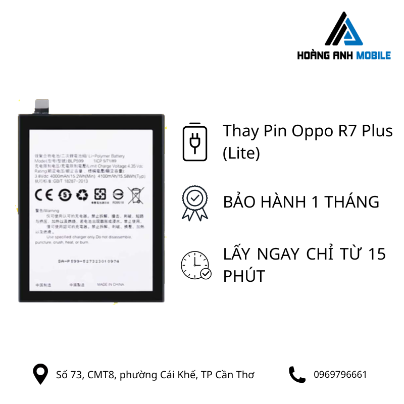 Thay pin Oppo R7 Plus (Lite)