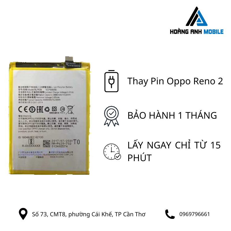 Thay pin Oppo Reno 2