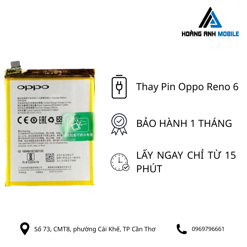 Thay pin Oppo Reno 6