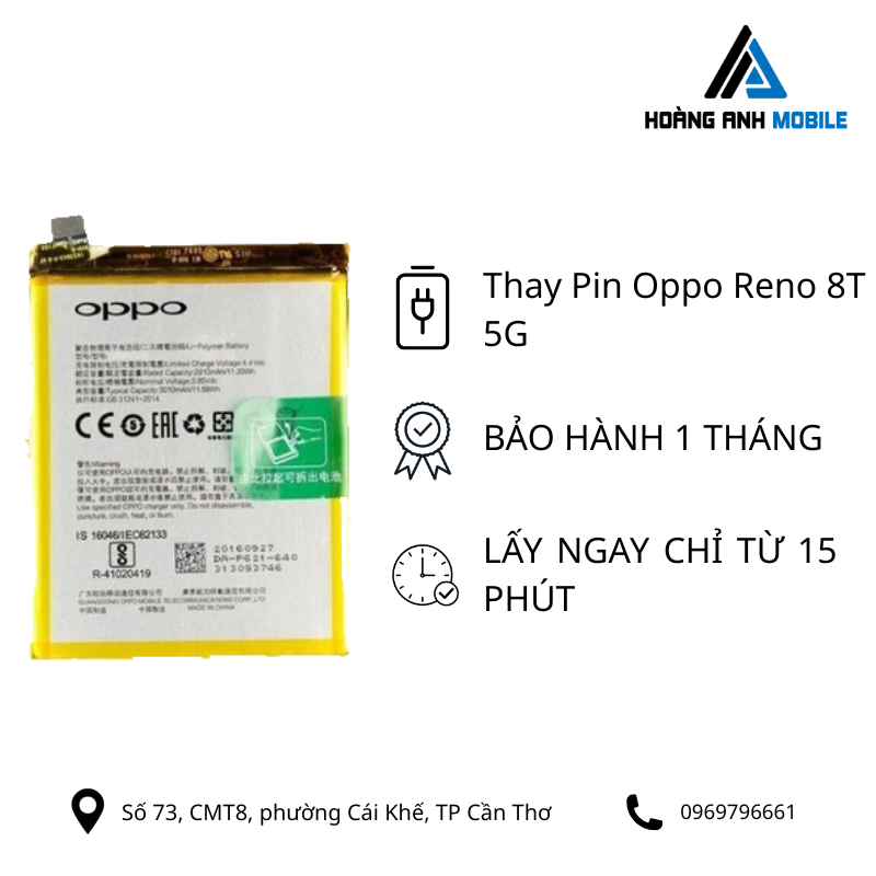 Thay pin Oppo Reno 8T 5G