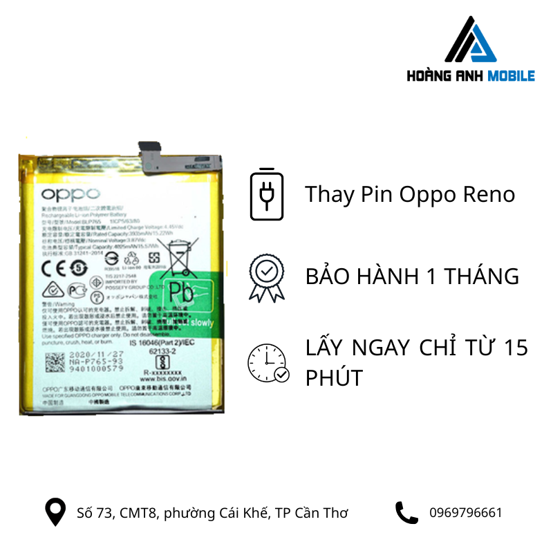 Thay pin Oppo Reno