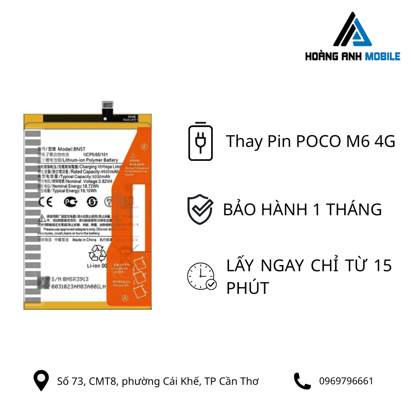 Thay Pin POCO M6 4G