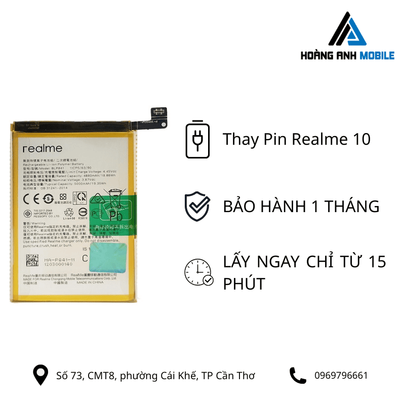 Thay pin Realme 10