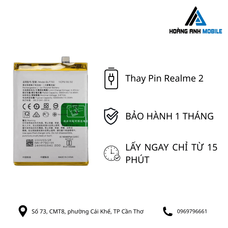 Thay pin Realme 2