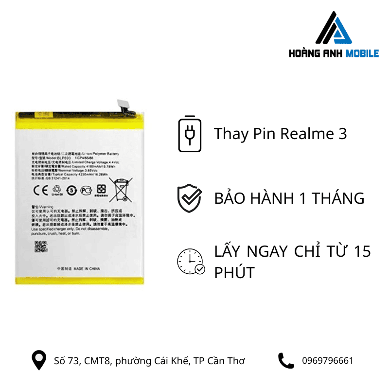 Thay pin Realme 3