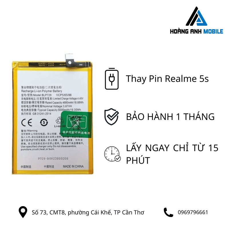 Thay Pin Realme 5s