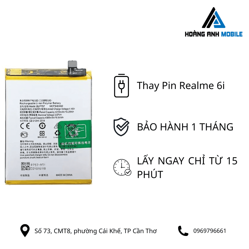 Thay pin Realme 6i