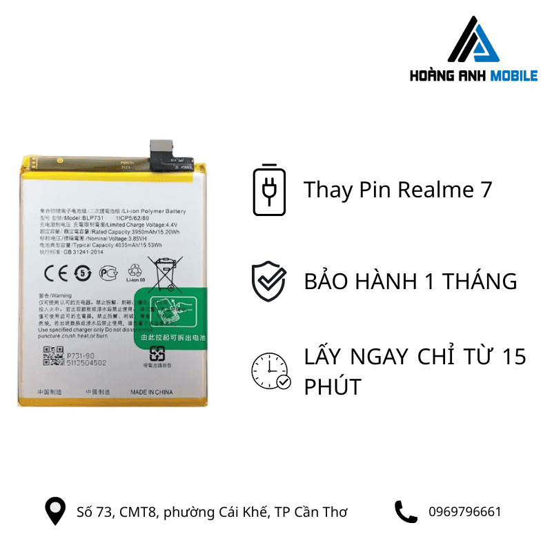 Thay pin Realme 7