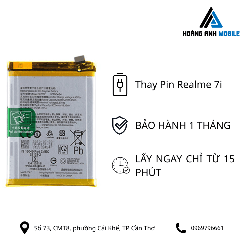 Thay pin Realme 7i