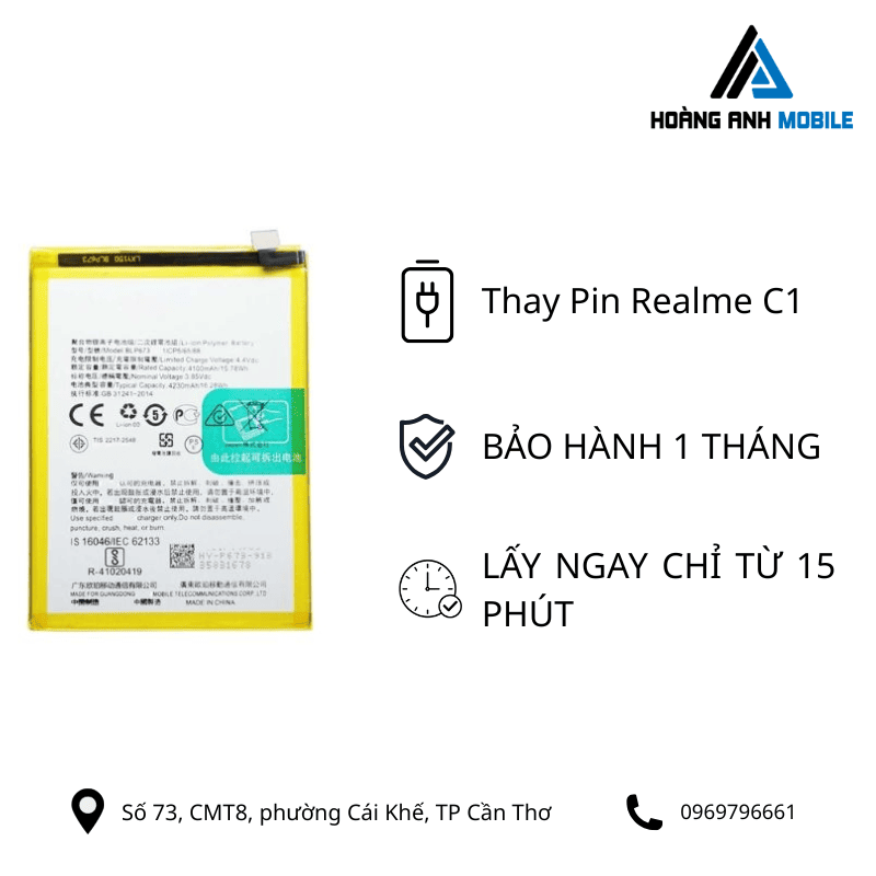 Thay pin Realme C1
