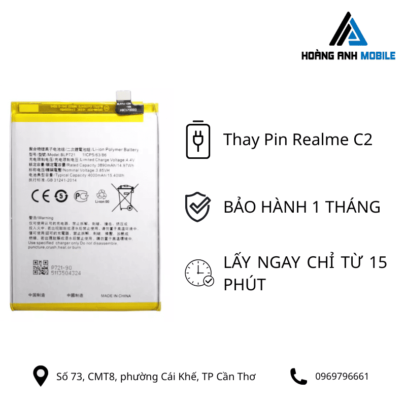 Thay pin Realme C2