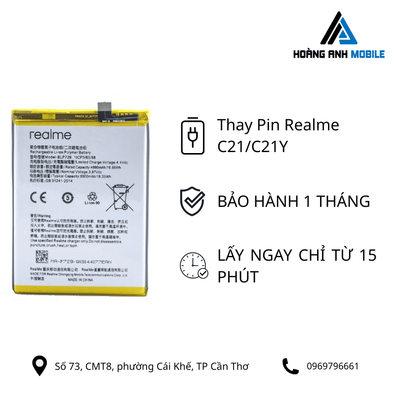 Thay pin Realme C21/C21Y