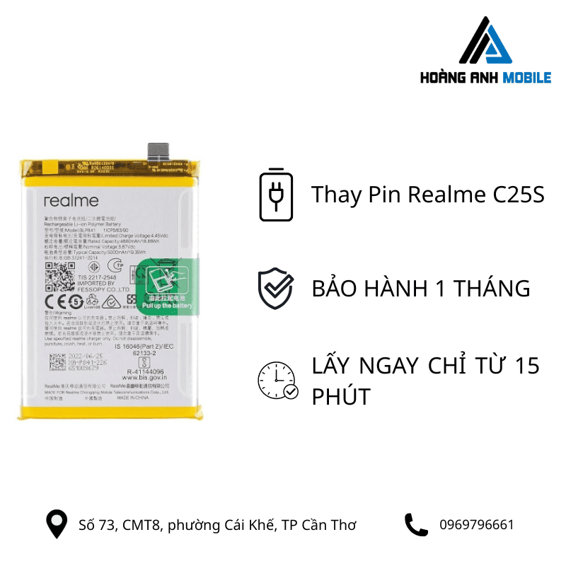 Thay pin Realme C25S