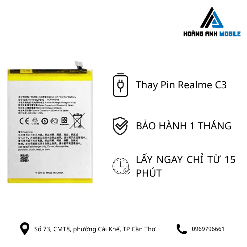 Thay pin Realme C3