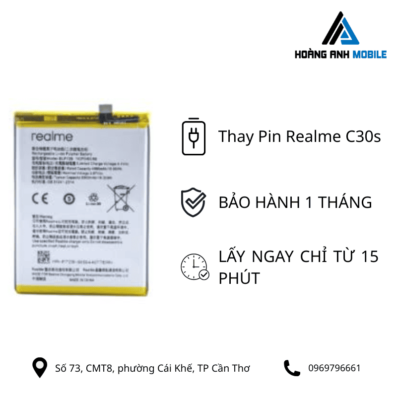 Thay pin Realme C30s