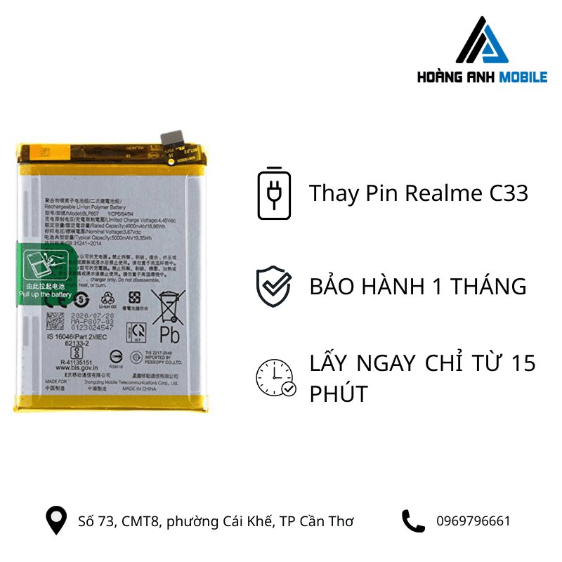 Thay pin Realme C33