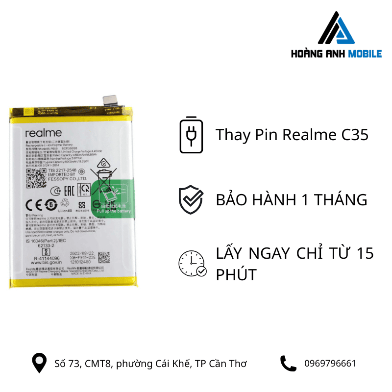 Thay pin Realme C35