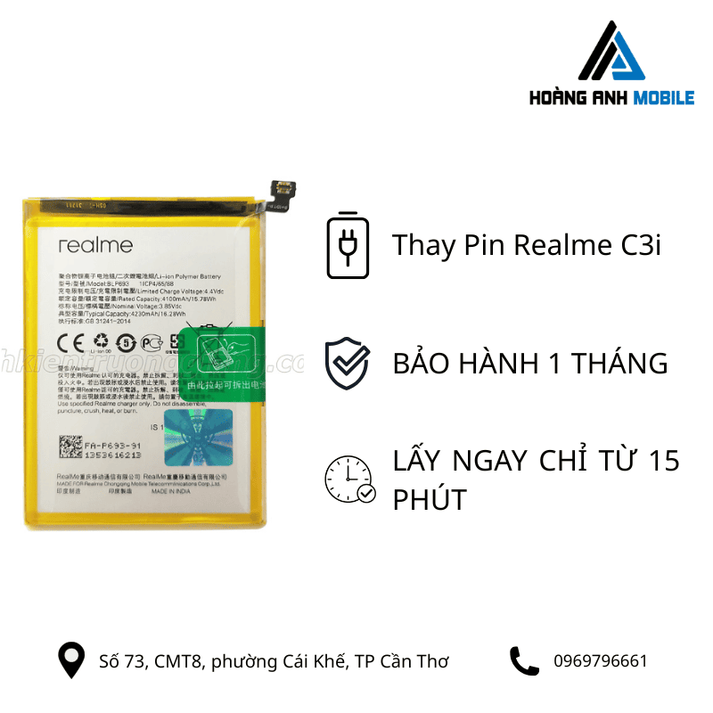Thay pin Realme C3i