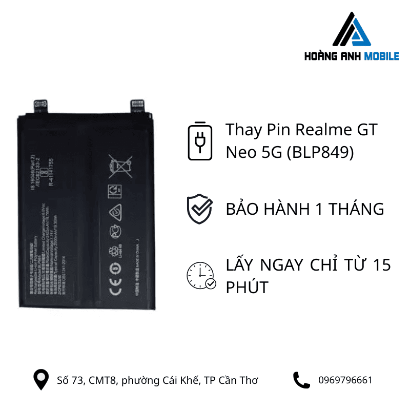 Thay pin Realme GT Neo 5G (BLP849)