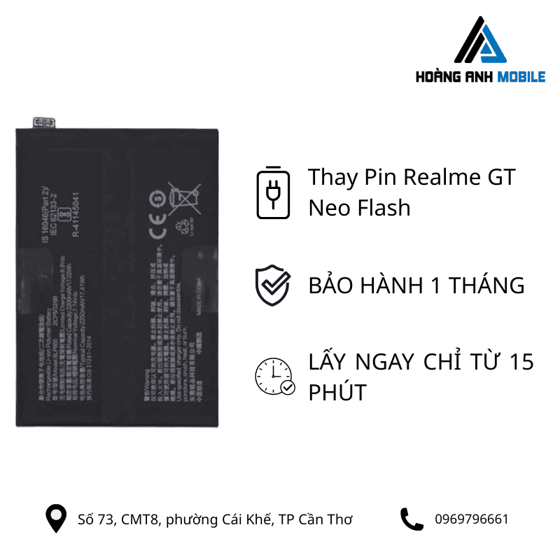 Thay pin Realme GT Neo Flash