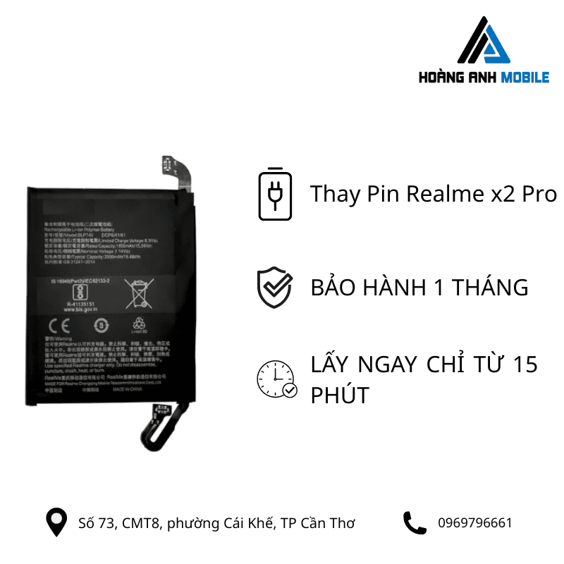 Thay pin Realme X2 Pro