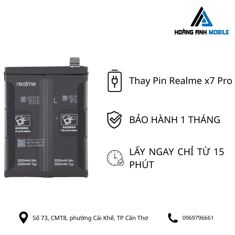 Thay pin Realme x7 Pro