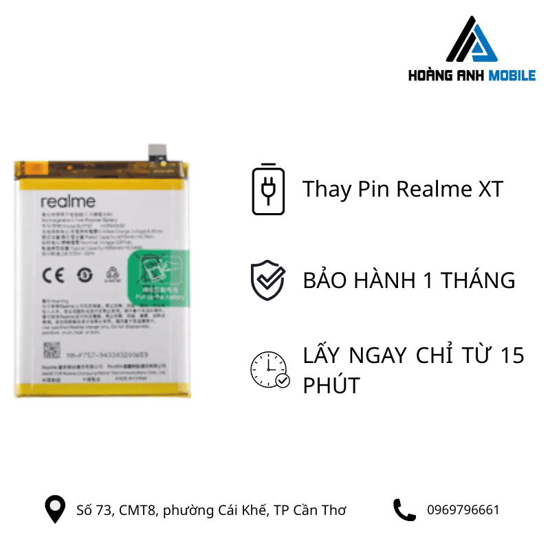 Thay pin Realme Xt