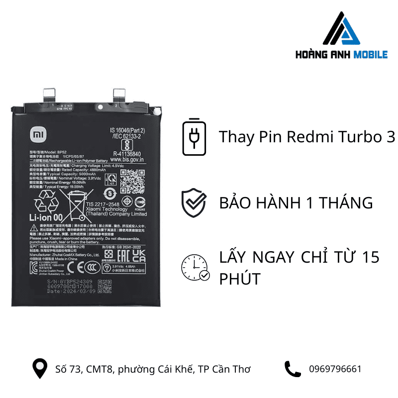 Thay Pin Redmi Turbo 3