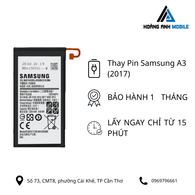 Thay pin Samsung A3 (2017)