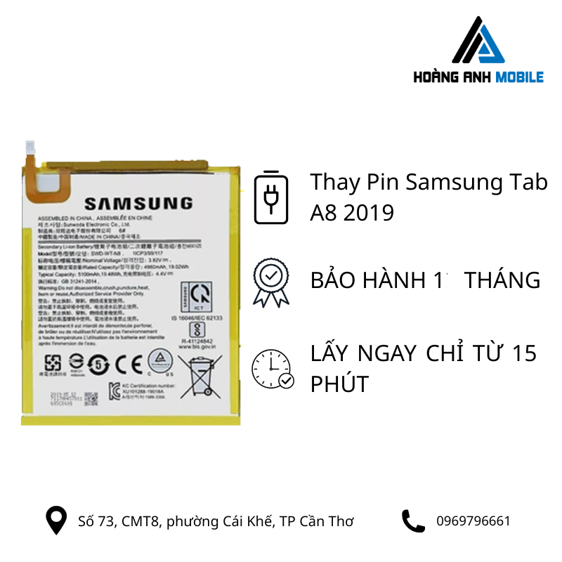 Thay pin Samsung Tab A8 2019