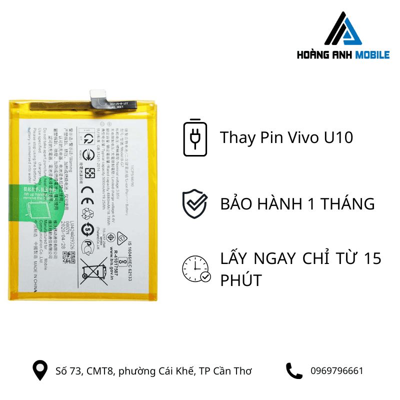 Thay pin Vivo U10