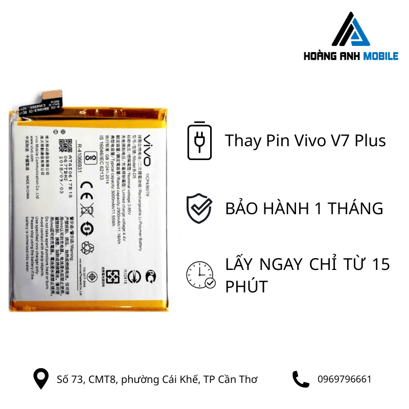 Thay pin Vivo V7 Plus