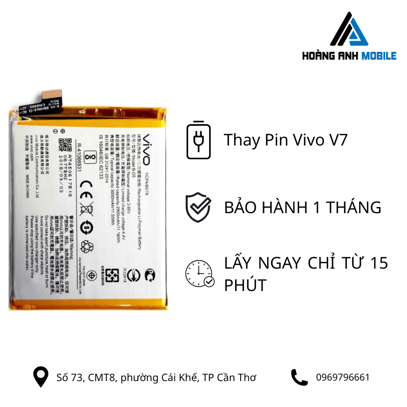 Thay pin Vivo V7
